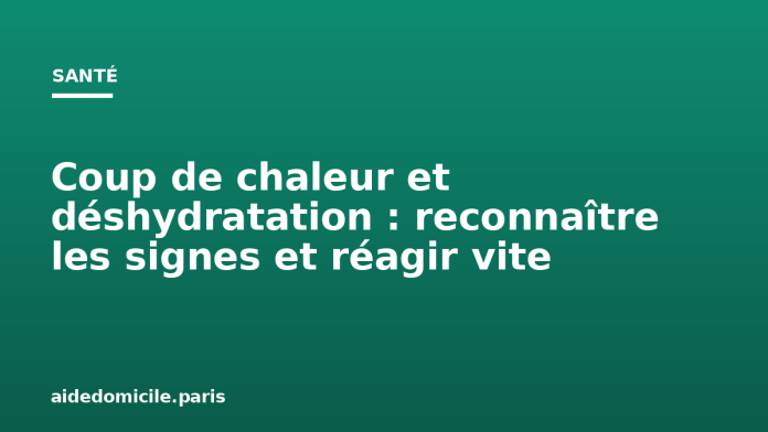 Coup de chaleur et déshydratation : reconnaître les signes et réagir vite Coup de chaleur et déshydratation : reconnaître les signes et réagir vite