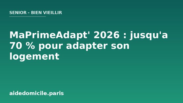 MaPrimeAdapt 2026 : aide pour adapter le logement des seniors