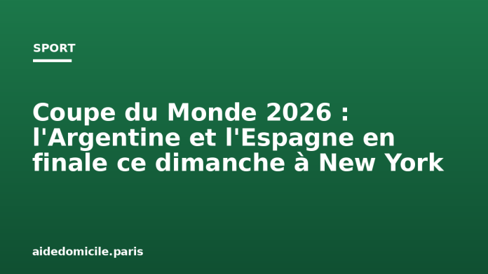 Coupe du Monde 2026 : l'Argentine et l'Espagne en finale ce dimanche à New York