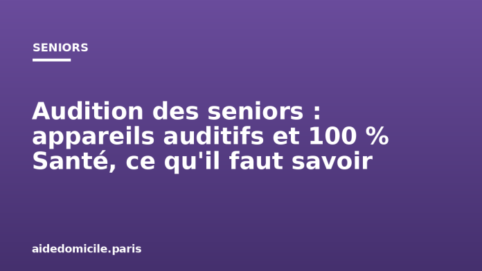 Audition des seniors : appareils auditifs et 100 % Santé, ce qu'il faut savoir
