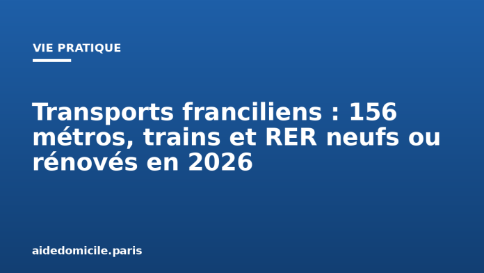 Transports franciliens : 156 métros, trains et RER neufs ou rénovés en 2026