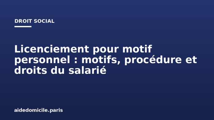 Licenciement pour motif personnel : motifs, procédure et droits du salarié