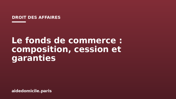 Le fonds de commerce : composition, cession et garanties