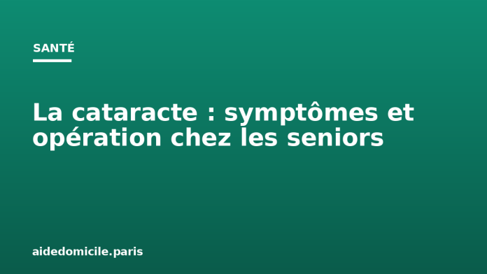 La cataracte : symptômes et opération chez les seniors
