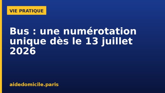 Illustration : la nouvelle numérotation unique des bus d'Île-de-France à partir du 13 juillet 2026