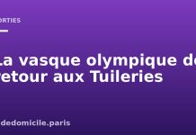 La vasque olympique de retour aux Tuileries : gratuite tous les soirs jusqu’au 14 septembre La vasque olympique de Paris 2024 de retour au jardin des Tuileries en 2026