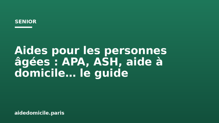 Aides pour les personnes âgées : APA, ASH, aide à domicile… le guide