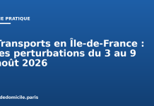 Transports en Île-de-France : les perturbations du 3 au 9 août 2026 Transports en Île-de-France : les perturbations du 3 au 9 août 2026