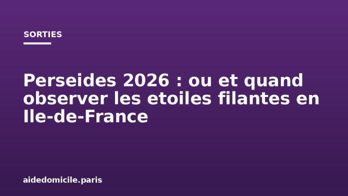 Perseides 2026 : ou et quand observer les etoiles filantes en Ile-de-France