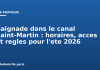 Baignade dans le canal Saint-Martin : horaires, accès et règles pour l’été 2026 Baignade dans le canal Saint-Martin : horaires, acces et regles pour l'ete 2026