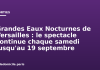 Grandes Eaux Nocturnes de Versailles : le spectacle continue chaque samedi jusqu’au 19 septembre Grandes Eaux Nocturnes de Versailles : le spectacle continue chaque samedi jusqu'au 19 septembre