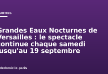 Grandes Eaux Nocturnes de Versailles : le spectacle continue chaque samedi jusqu’au 19 septembre Grandes Eaux Nocturnes de Versailles : le spectacle continue chaque samedi jusqu'au 19 septembre