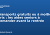 Transports gratuits ou à moitié prix : les aides seniors à demander avant la rentrée Transports gratuits ou à moitié prix : les aides seniors à demander avant la rentrée