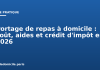 Portage de repas à domicile : coût, aides et crédit d’impôt en 2026 Portage de repas à domicile : coût, aides et crédit d'impôt en 2026