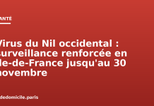 Virus du Nil occidental : surveillance renforcée en Île-de-France jusqu’au 30 novembre Virus du Nil occidental : surveillance renforcée en Île-de-France jusqu'au 30 novembre