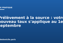 Prélèvement à la source : votre nouveau taux s’applique au 1er septembre Prélèvement à la source : votre nouveau taux s'applique au 1er septembre