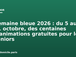 Semaine bleue 2026 : du 5 au 11 octobre, des centaines d’animations gratuites pour les seniors Semaine bleue 2026 : du 5 au 11 octobre, des centaines d'animations gratuites pour les seniors