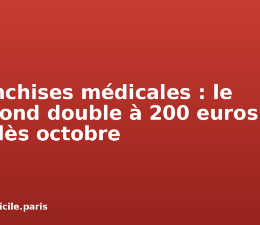Franchises médicales : le plafond double à 200 euros par an dès octobre Franchises médicales : le plafond double à 200 euros par an dès octobre