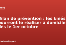 Bilan de prévention : les kinés pourront le réaliser à domicile dès le 1er octobre Bilan de prévention : les kinés pourront le réaliser à domicile dès le 1er octobre