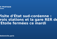 Visite d’État sud-coréenne : trois stations et la gare RER de l’Étoile fermées ce mardi Visite d'État sud-coréenne : trois stations et la gare RER de l'Étoile fermées ce mardi