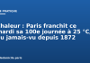 Chaleur : Paris franchit ce mardi sa 100e journée à 25 °C, du jamais-vu depuis 1872 Chaleur : Paris franchit ce mardi sa 100e journée à 25 °C, du jamais-vu depuis 1872