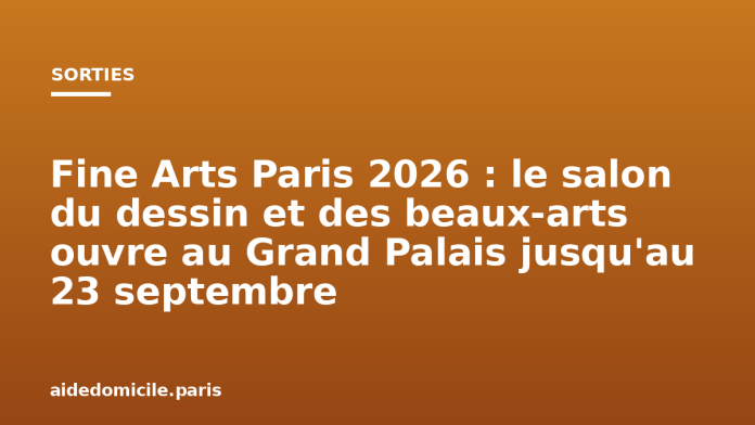 Fine Arts Paris 2026 : le salon du dessin et des beaux arts ouvre au Grand Palais jusqu'au 23 septembre Fine Arts Paris 2026 : le salon du dessin et des beaux-arts ouvre au Grand Palais jusqu'au 23 septembre