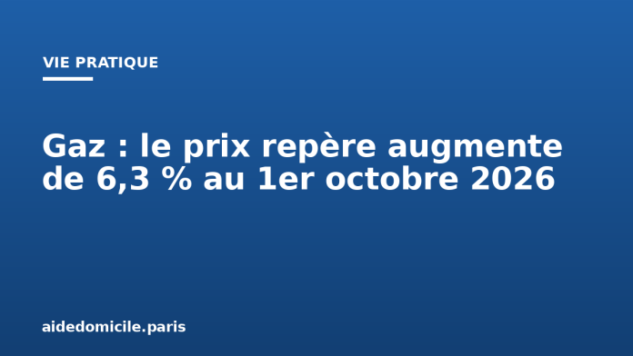 Gaz : le prix repère augmente de 6,3 % au 1er octobre 2026