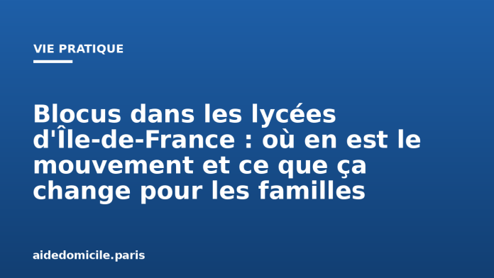 Blocus dans les lycées d'Île-de-France : où en est le mouvement et ce que ça change pour les familles