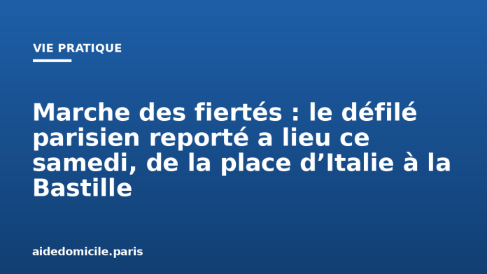 Marche des fiertés : le défilé parisien reporté a lieu ce samedi, de la place d’Italie à la Bastille
