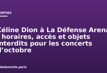 Céline Dion à La Défense Arena : horaires, accès et objets interdits pour les concerts d’octobre Céline Dion à La Défense Arena : horaires, accès et objets interdits pour les concerts d’octobre