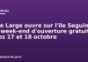 Le Large ouvre sur l’île Seguin : week-end d’ouverture gratuit les 17 et 18 octobre Le Large ouvre sur l'île Seguin : week-end d'ouverture gratuit les 17 et 18 octobre