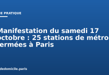 Manifestation du samedi 17 octobre : 25 stations de métro fermées à Paris Manifestation du samedi 17 octobre : 25 stations de métro fermées à Paris