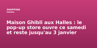 Maison Ghibli aux Halles : le pop-up store ouvre ce samedi et reste jusqu’au 3 janvier Maison Ghibli aux Halles : le pop-up store ouvre ce samedi et reste jusqu'au 3 janvier