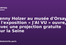 Jenny Holzer au musée d’Orsay : l’exposition « J’AI VU » ouvre, avec une projection gratuite sur la Seine Jenny Holzer au musée d'Orsay : l'exposition « J'AI VU » ouvre, avec une projection gratuite sur la Seine